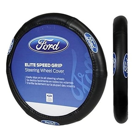 PlastiColor P23-006725R01 Ford Elite Series Logo Universal Fit Speed Grip Steering Wheel Cover